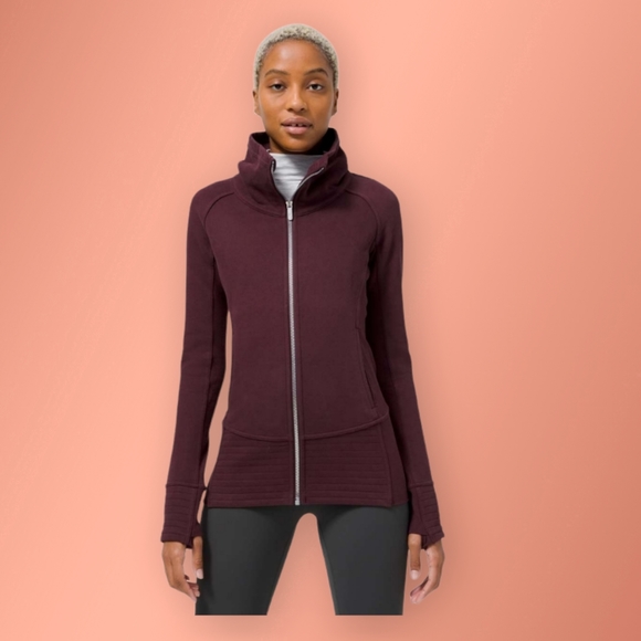 Lululemon Radiant Jacket II Cassis Cotton Fleece Size 6 - Picture 1 of 11